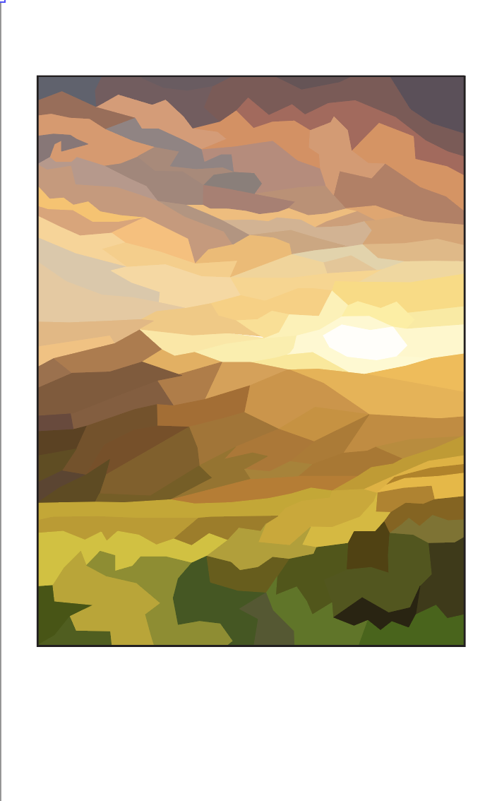 Mountain glasswork design